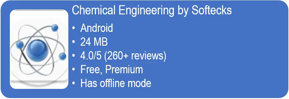 chemical engineering apps Chemical Engineering by Softecks