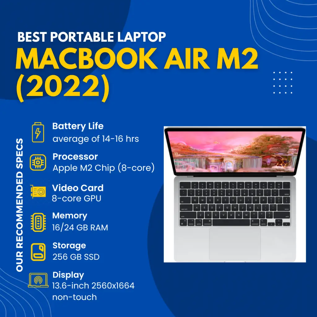 Best Laptops For Chemical Engineering Students Best Portable Laptop: Apple Macbook Air (M2)