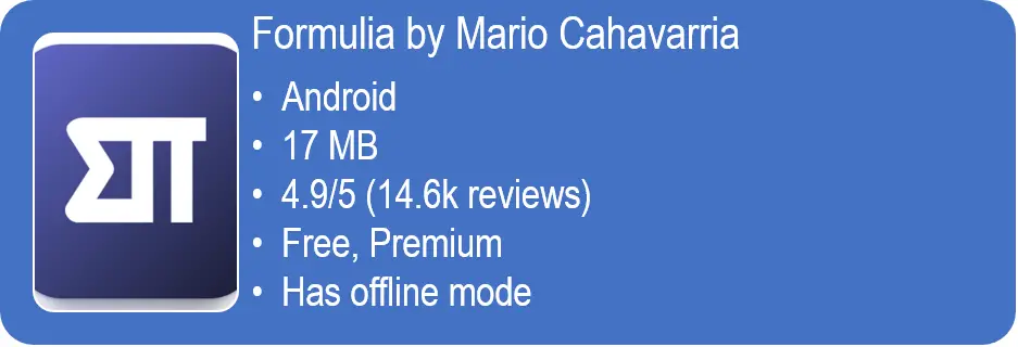 chemical engineering apps Formulia by Mario Chavarria